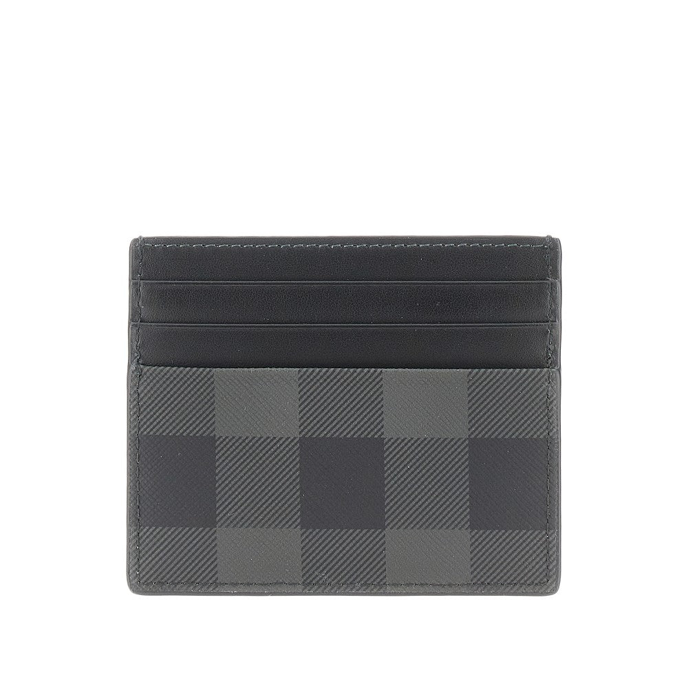 Check faux leather cardholder