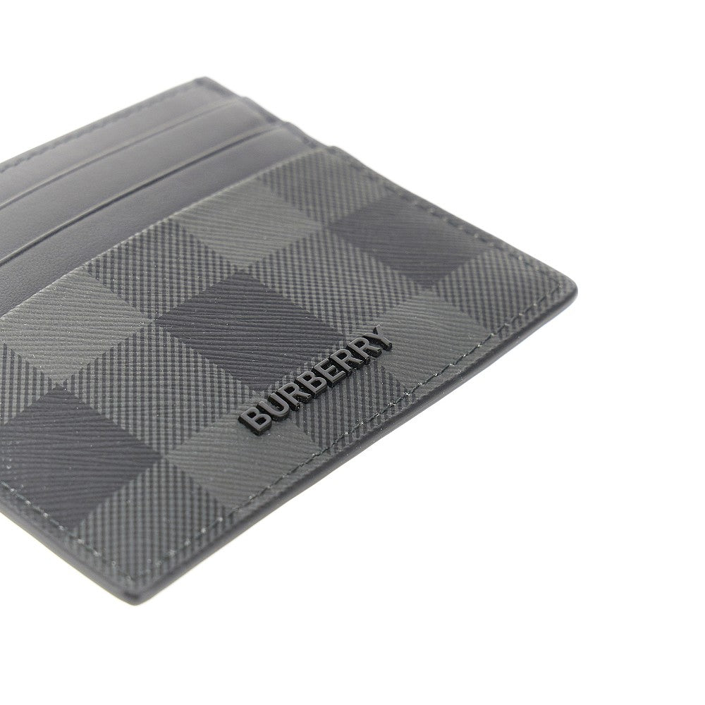 Check faux leather cardholder