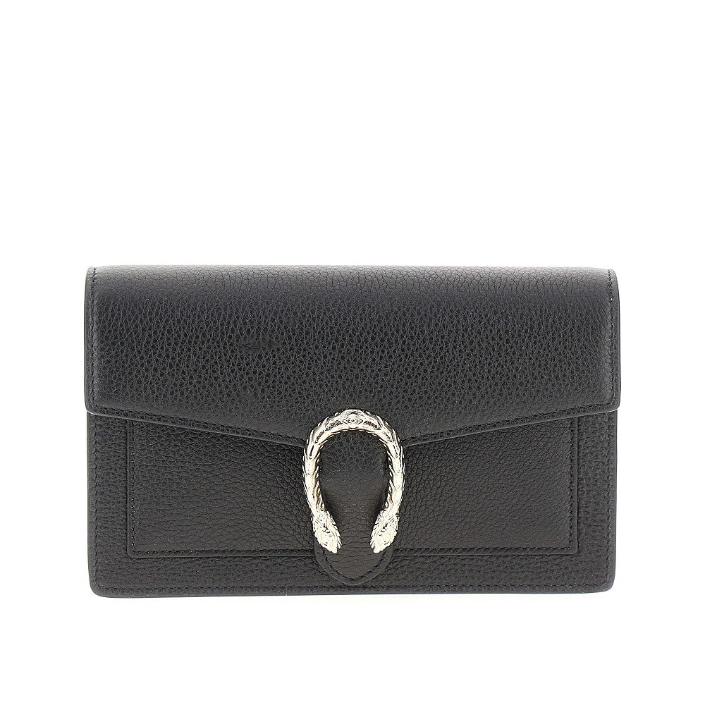 Leather 'Dionysus' clutch with chain