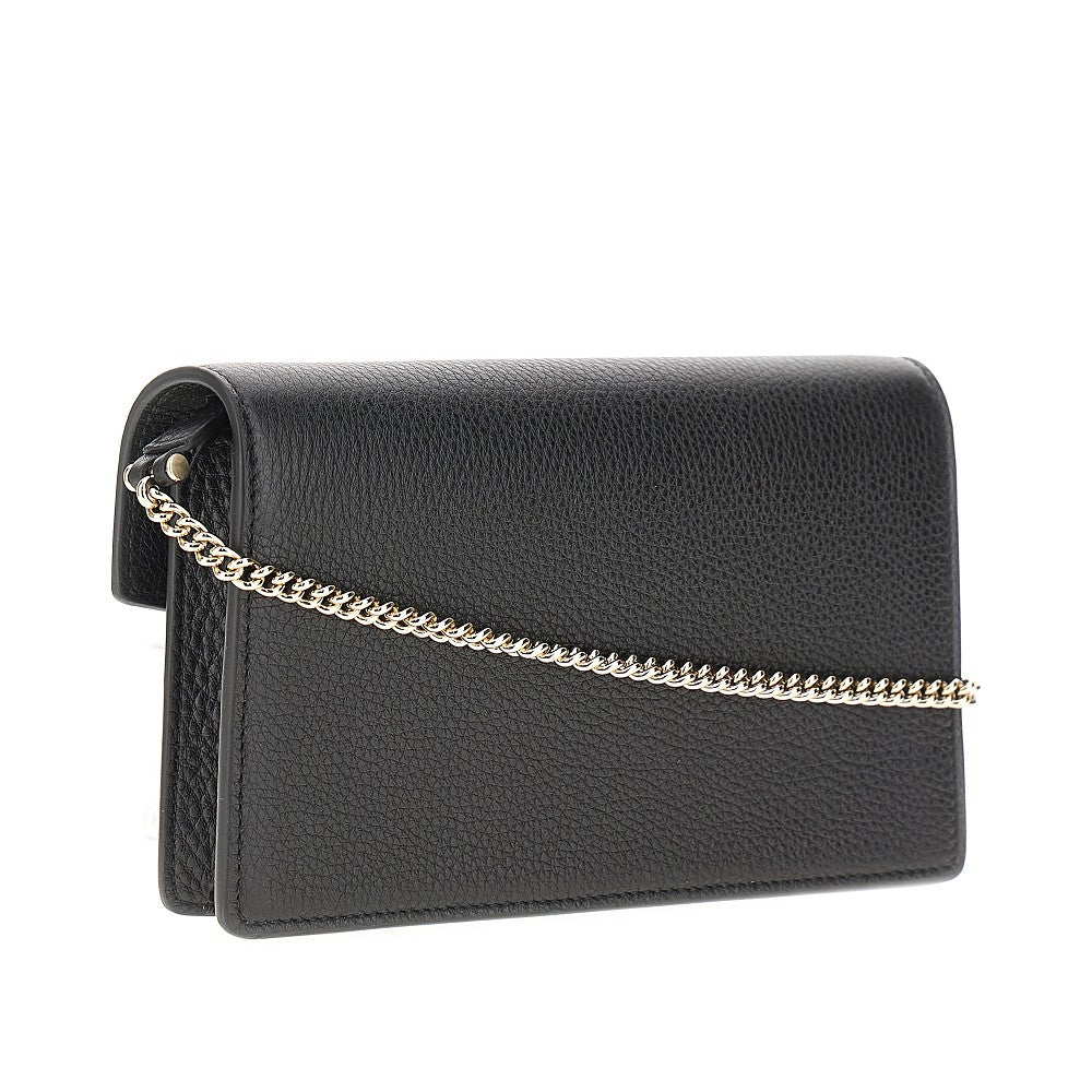 Leather 'Dionysus' clutch with chain