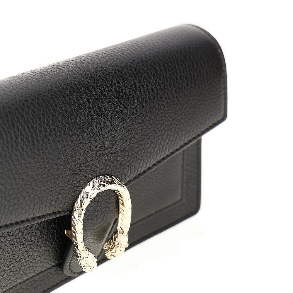 Leather 'Dionysus' clutch with chain