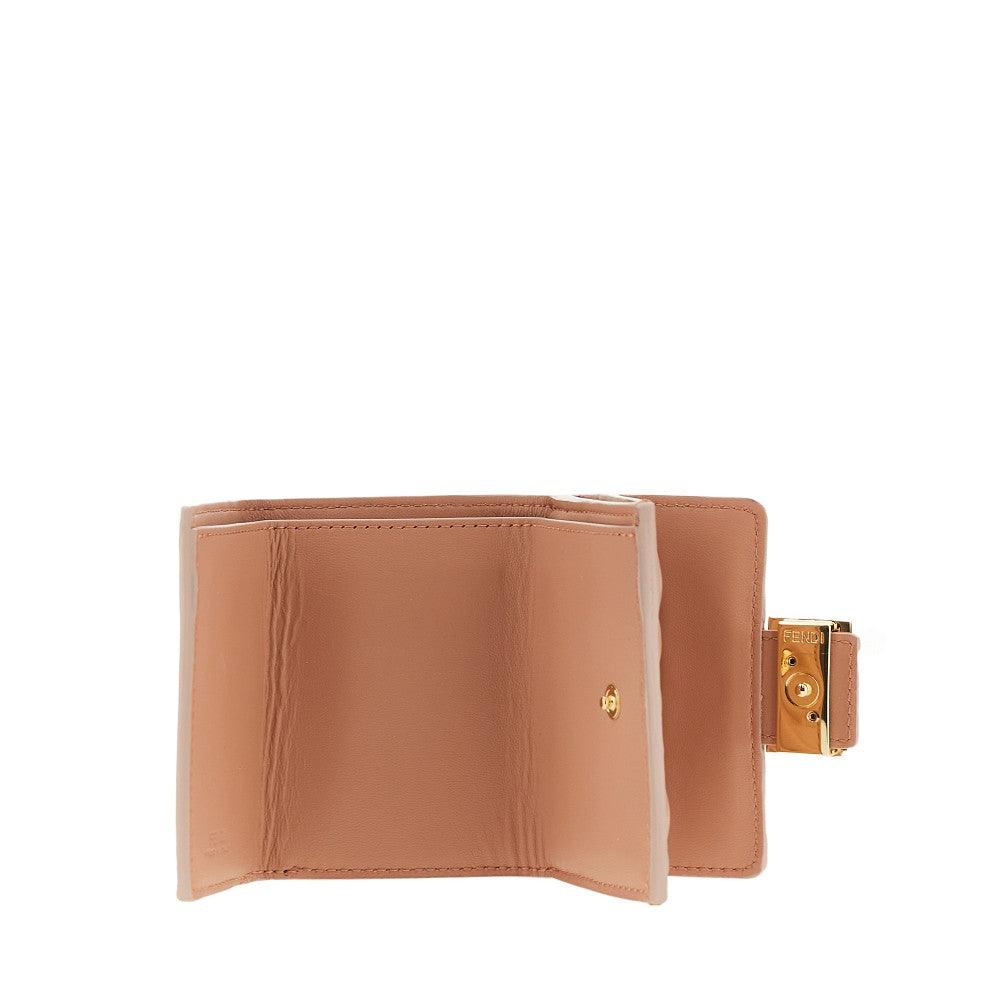 Nappa leather micro trifold Baguette wallet