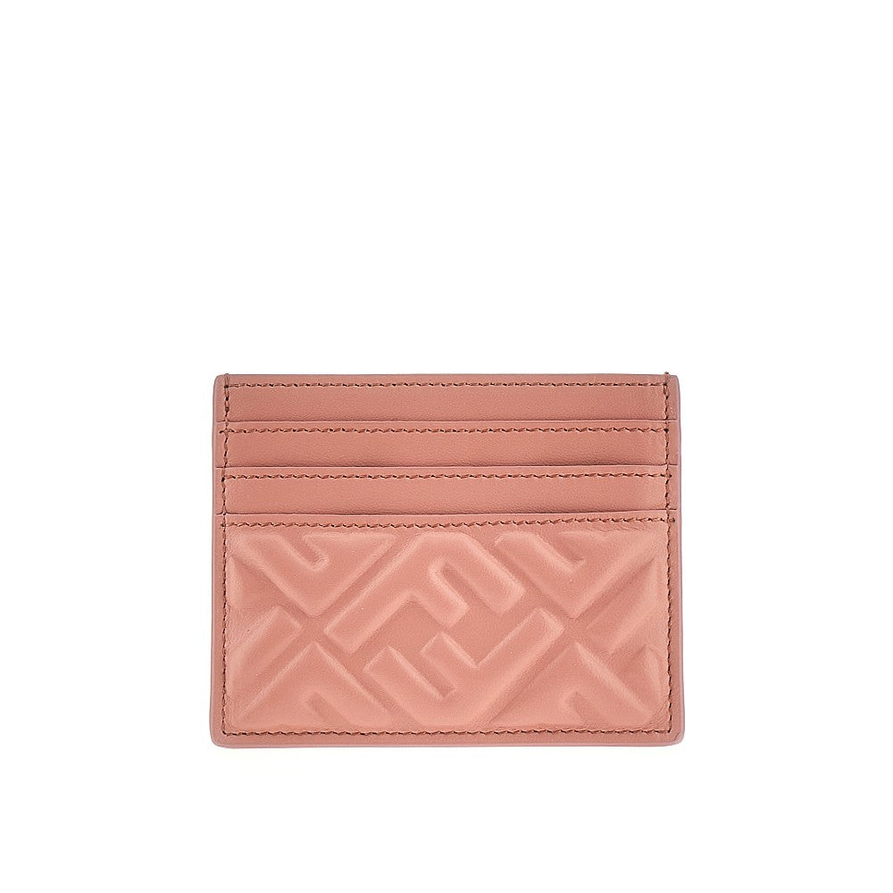 Leather cardholder with embossed FF motif.