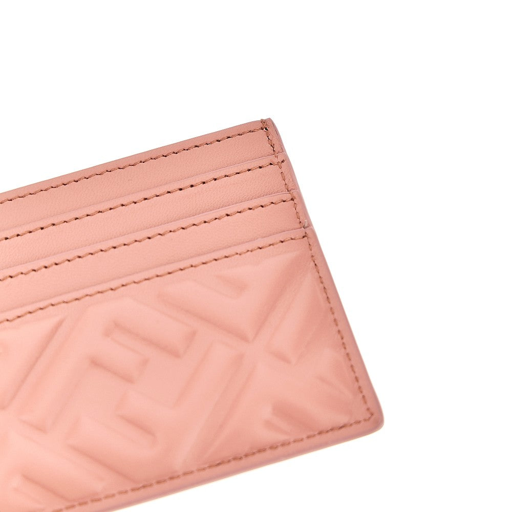 Leather cardholder with embossed FF motif.