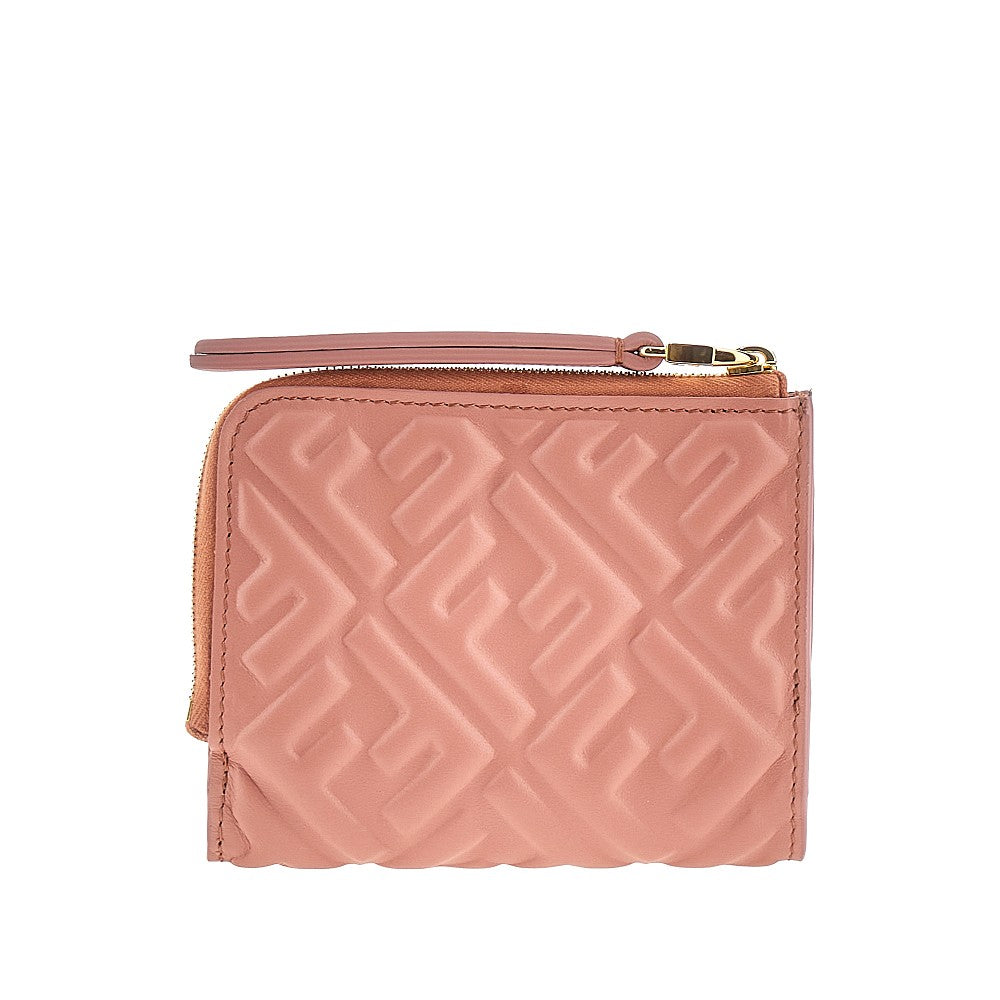 Leather bi-fold wallet with FF motif