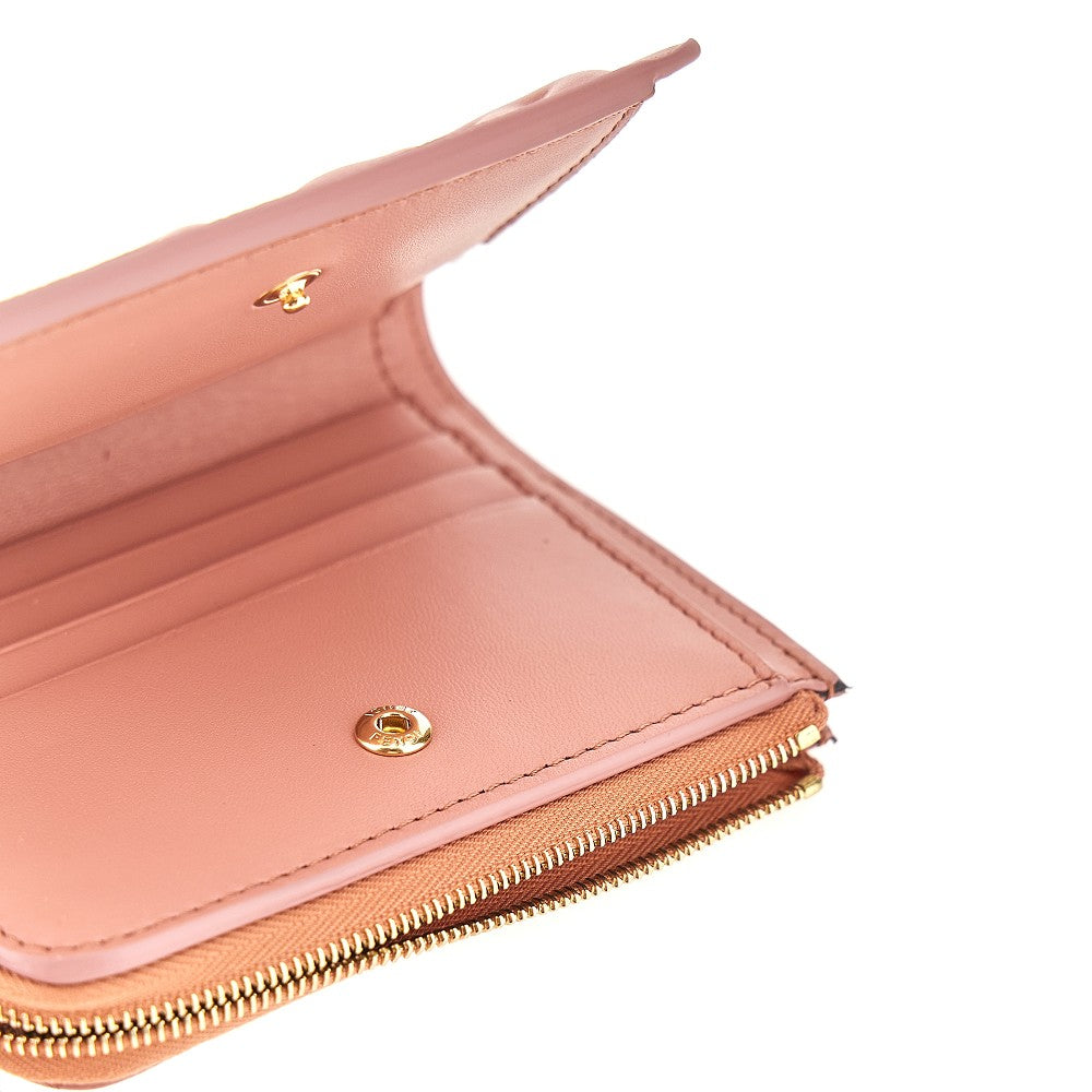Leather bi-fold wallet with FF motif