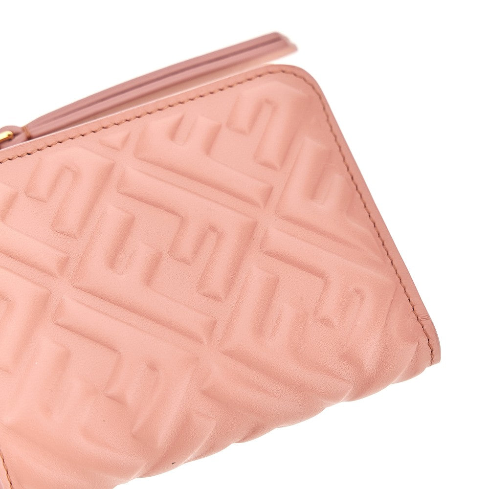Leather bi-fold wallet with FF motif