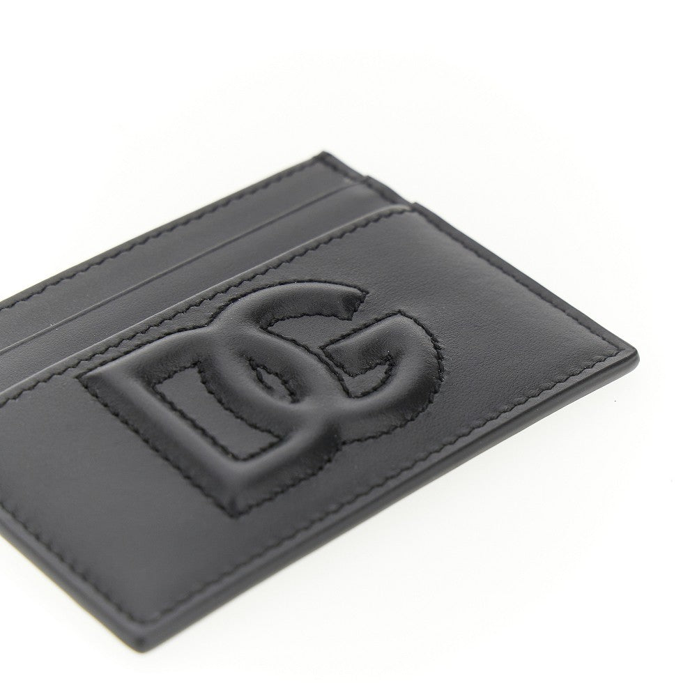 Portacarte in pelle con logo goffrato