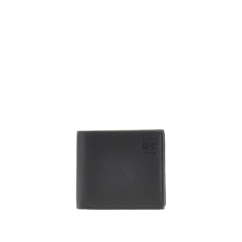 Portafoglio bi-fold in pelle martellata