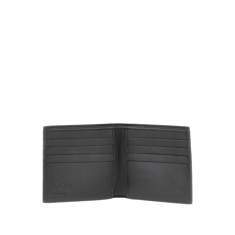 Portafoglio bi-fold in pelle martellata