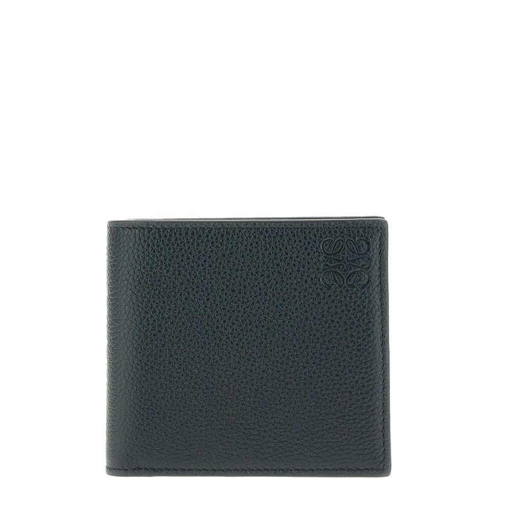Grained leather bi-fold wallet