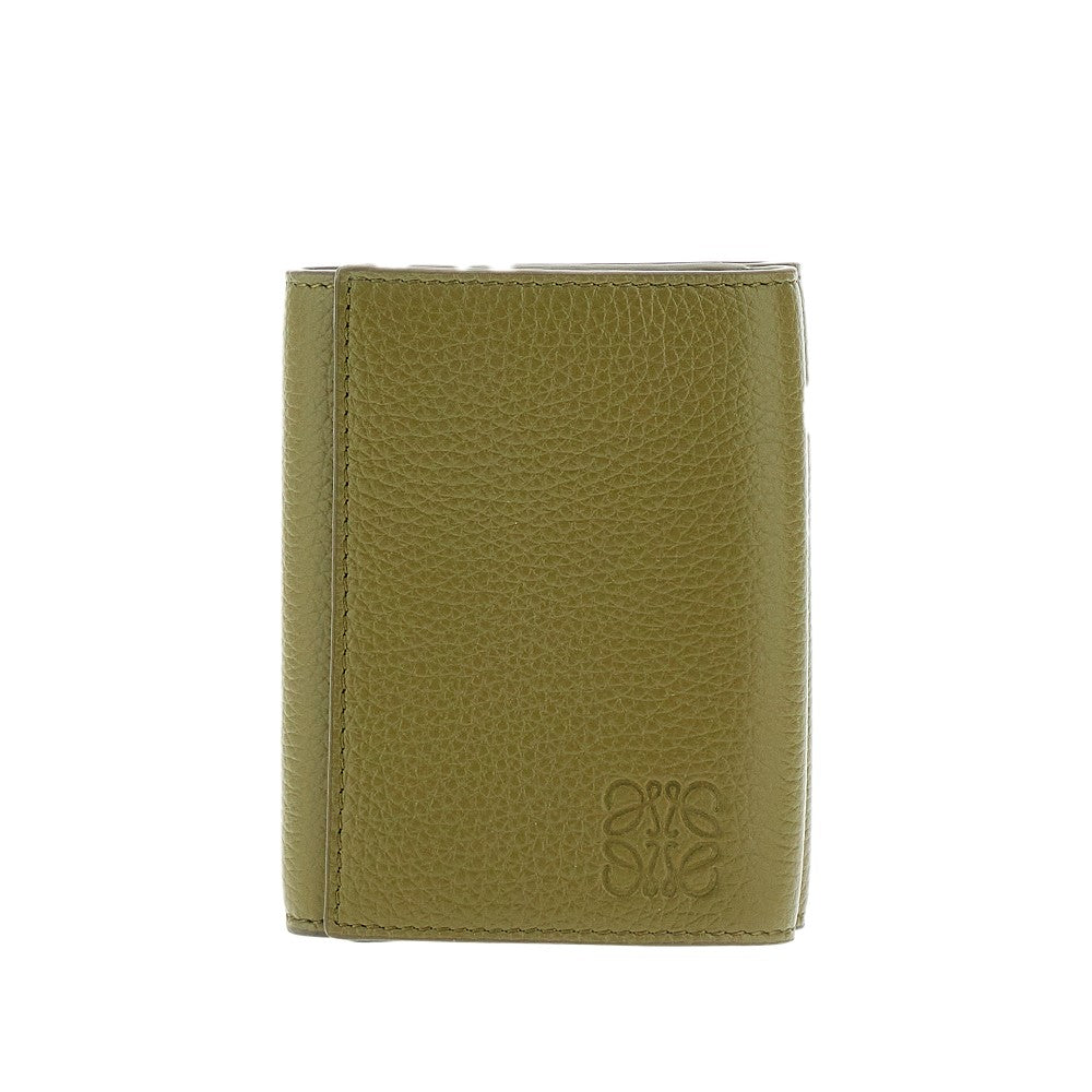 Portafoglio tri-fold in pelle martellata