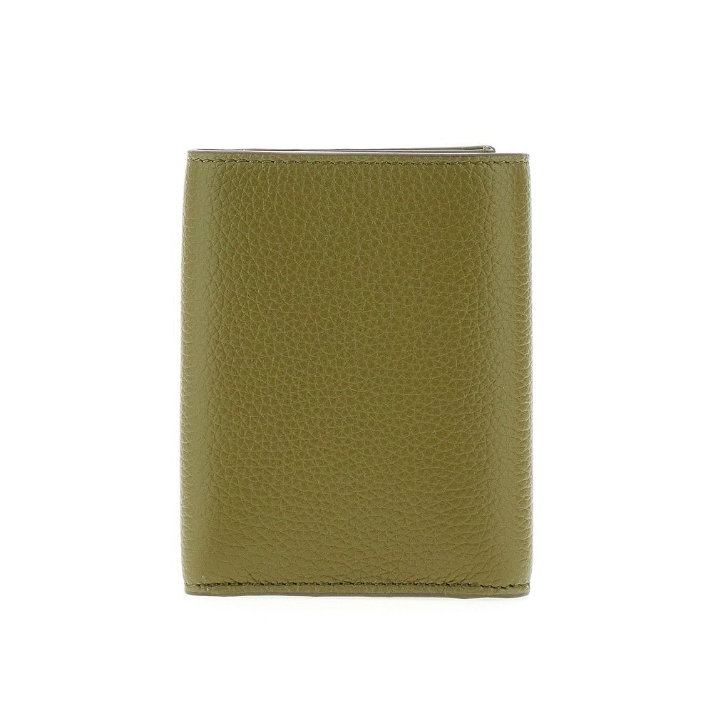 Portafoglio tri-fold in pelle martellata