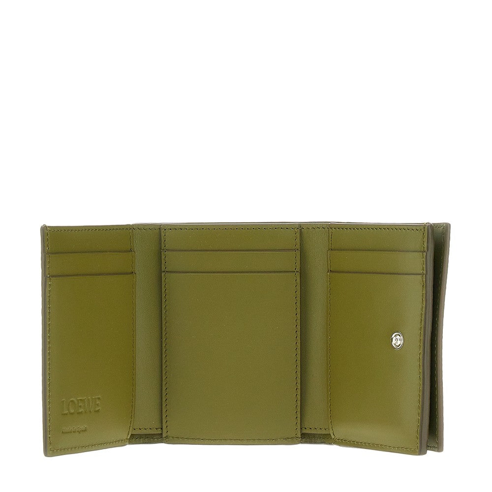Portafoglio tri-fold in pelle martellata