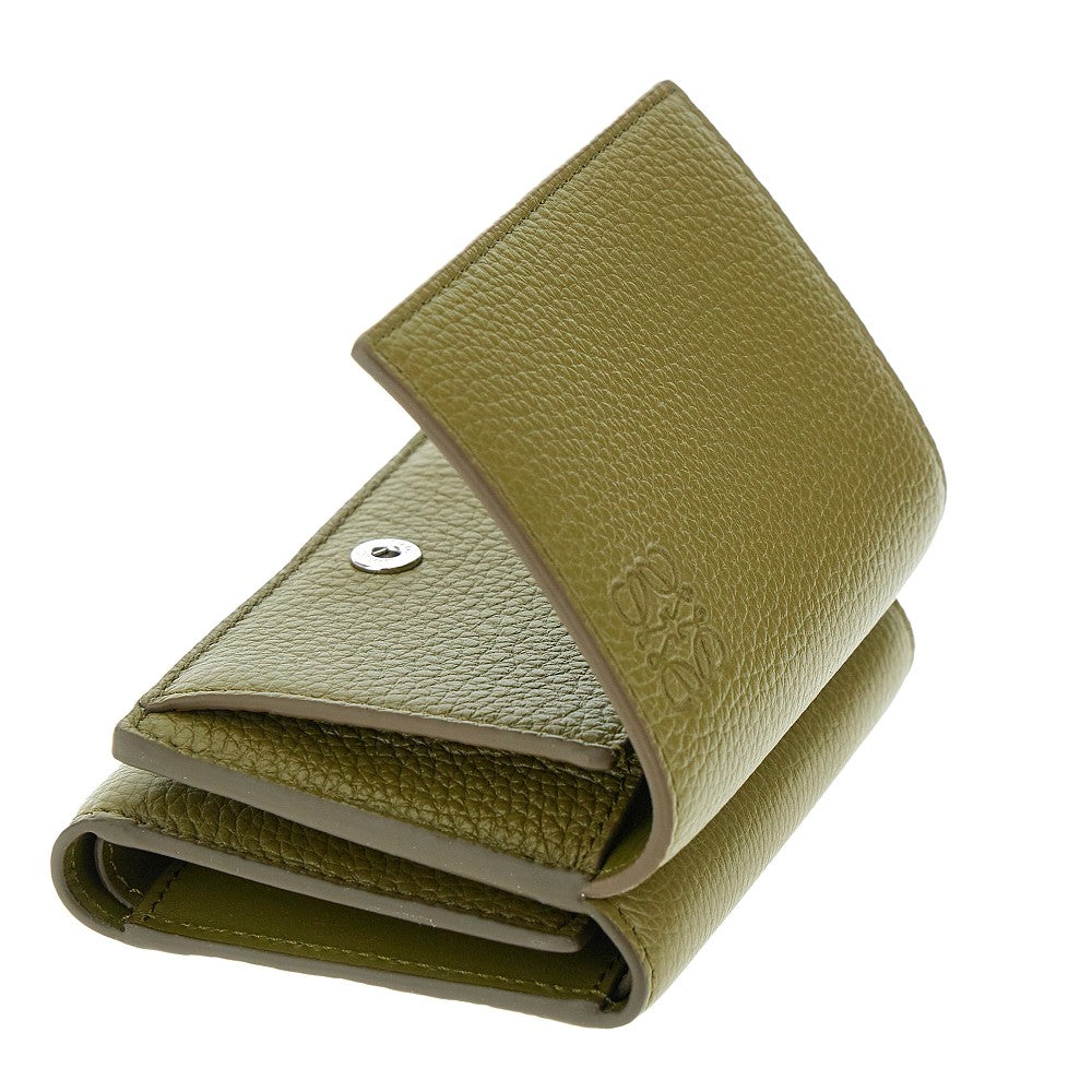 Portafoglio tri-fold in pelle martellata