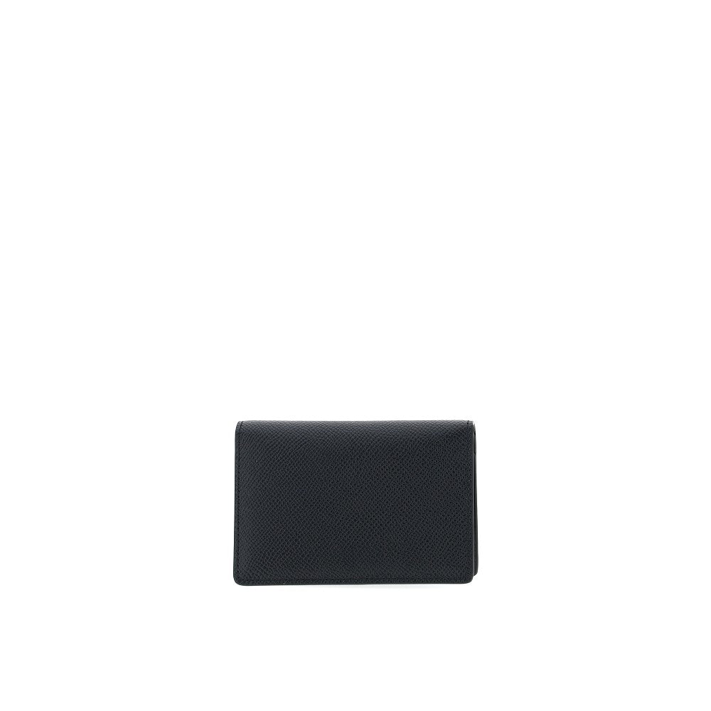 Portacarte bi-fold in pelle granata