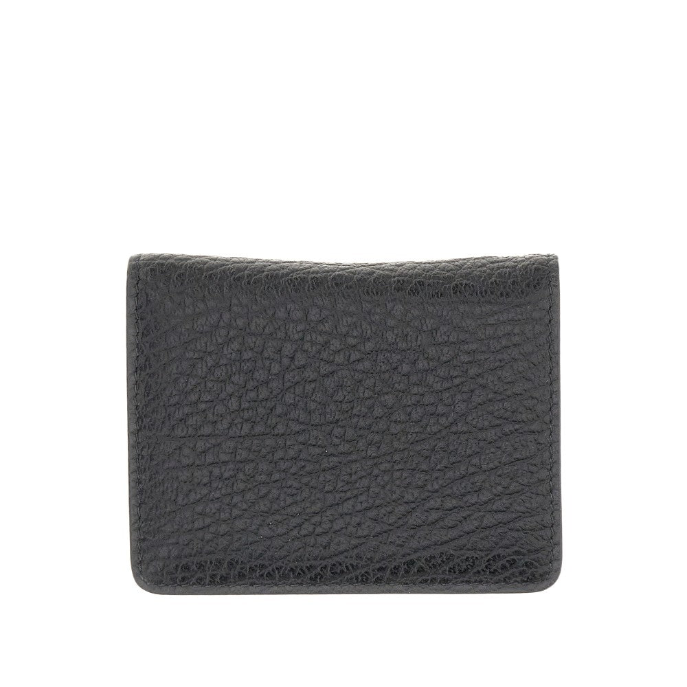 Portacarte in pelle con anello portachiavi