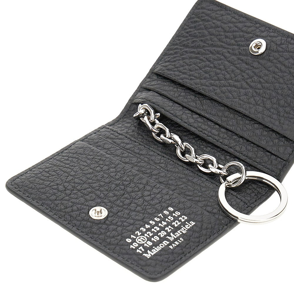 Leather cardholder with key-ring