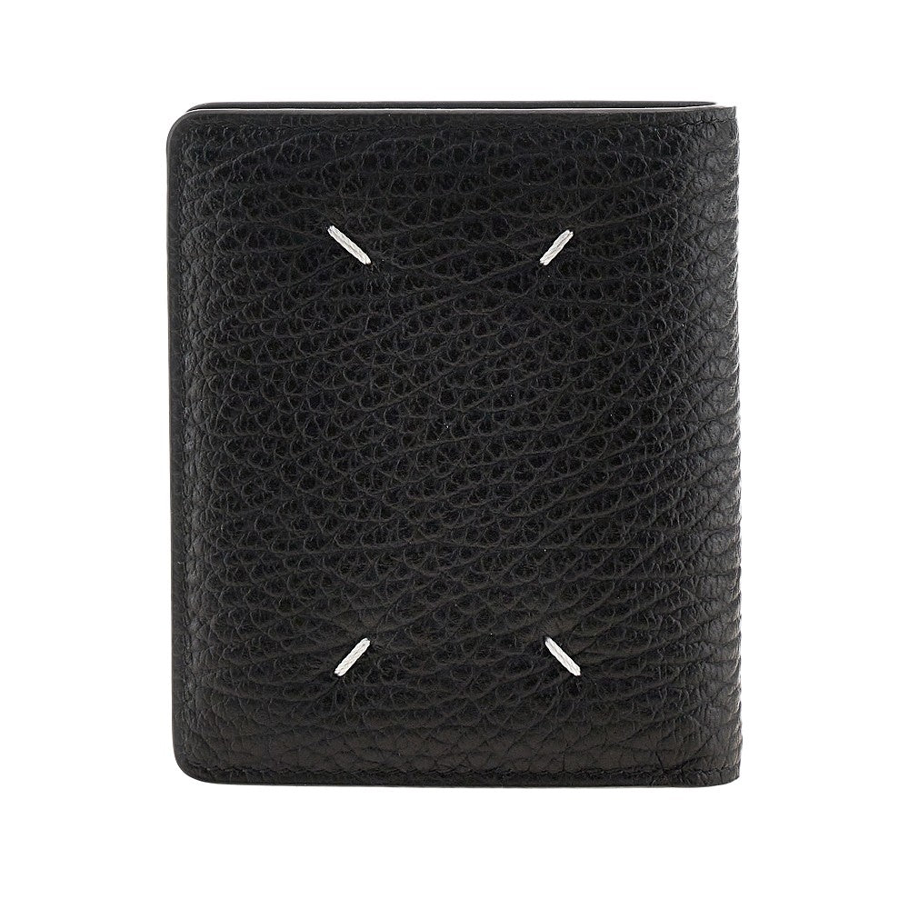 Portafoglio bi-fold 'Four Stitches' in pelle
