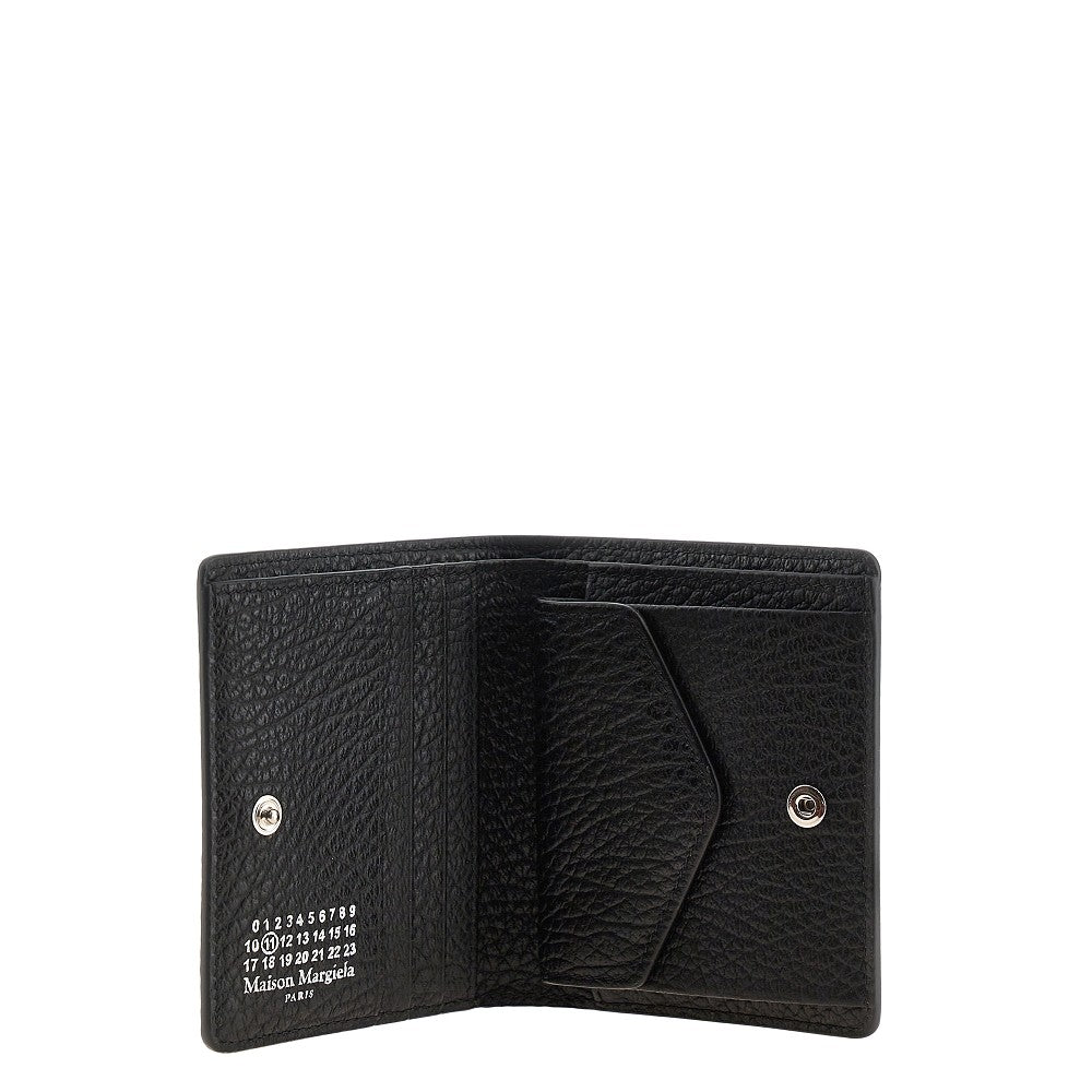 Portafoglio bi-fold 'Four Stitches' in pelle