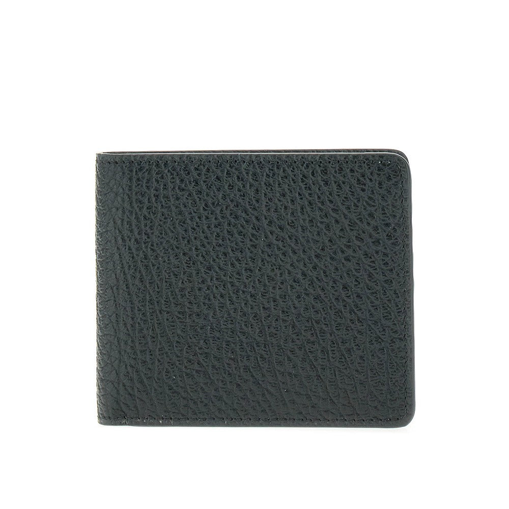 Portafoglio bi-fold in pelle martellata