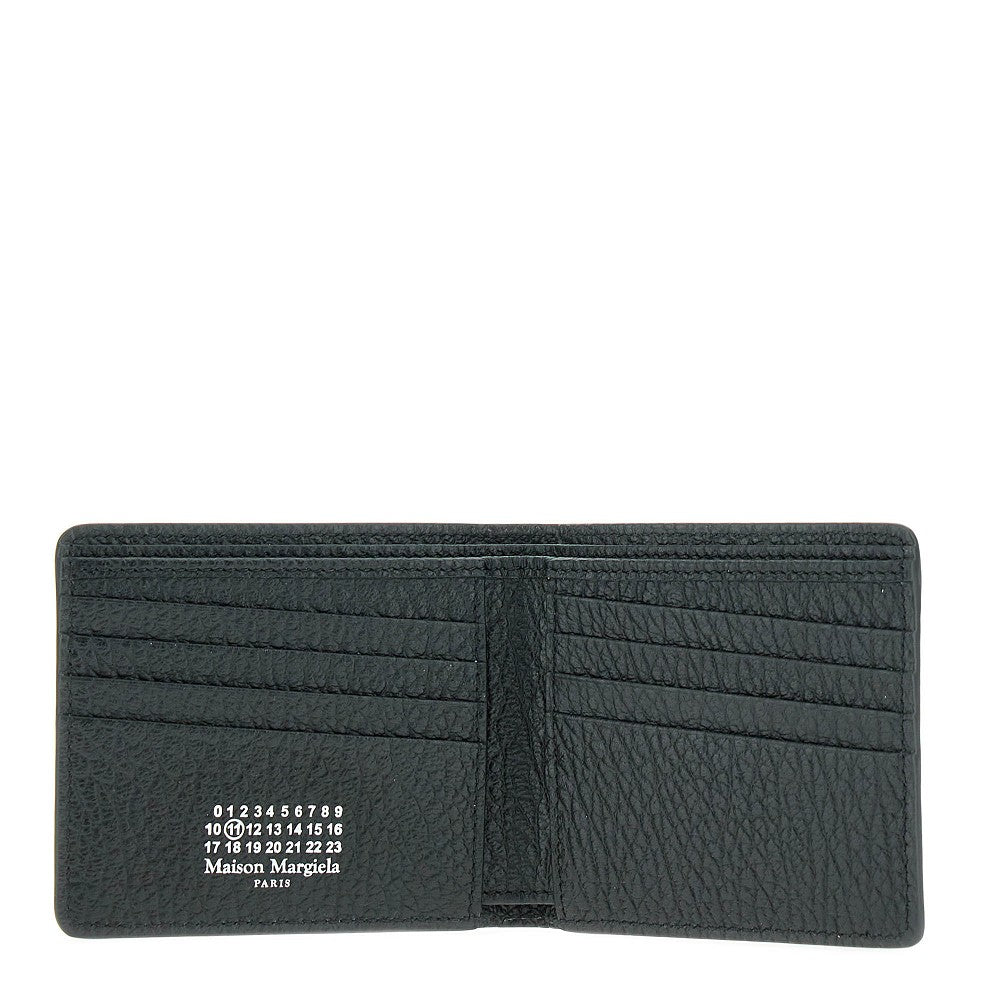 Portafoglio bi-fold in pelle martellata