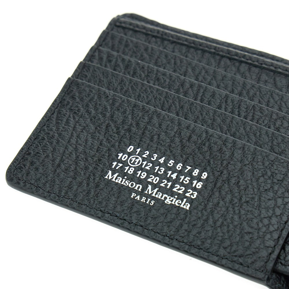 Portafoglio bi-fold in pelle martellata