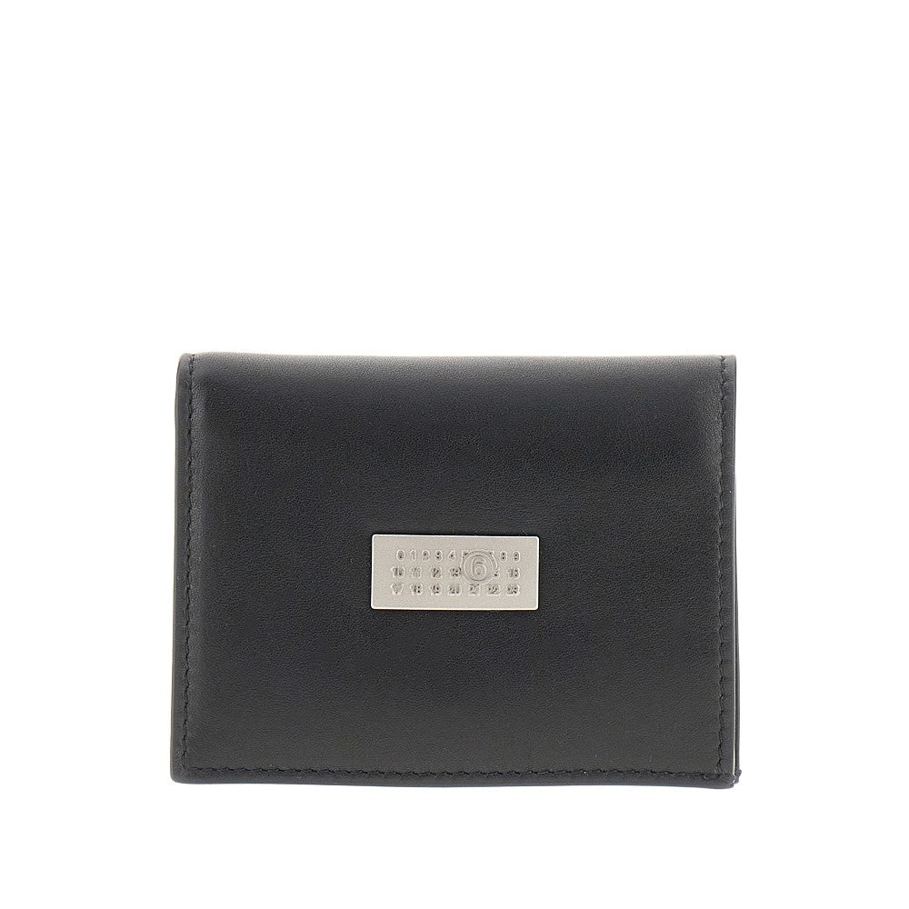 Mini portafoglio bi-fold con placchetta logo