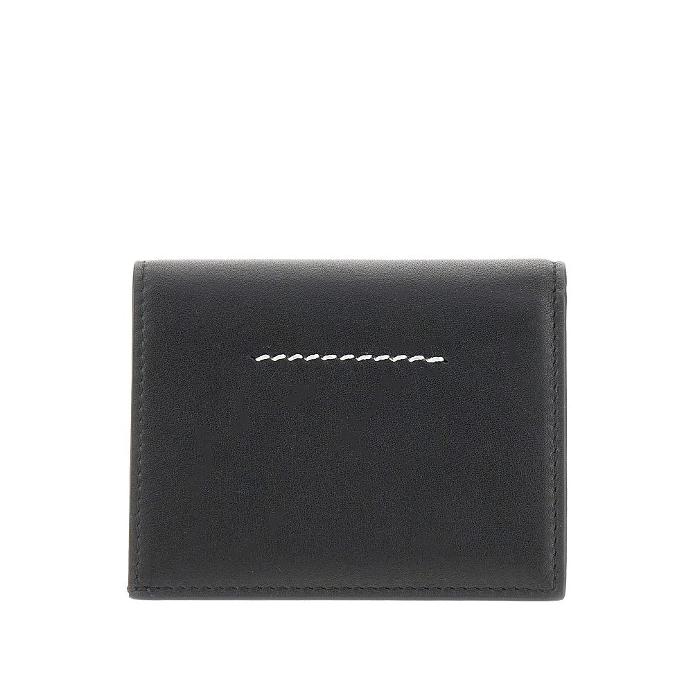 Mini portafoglio bi-fold con placchetta logo