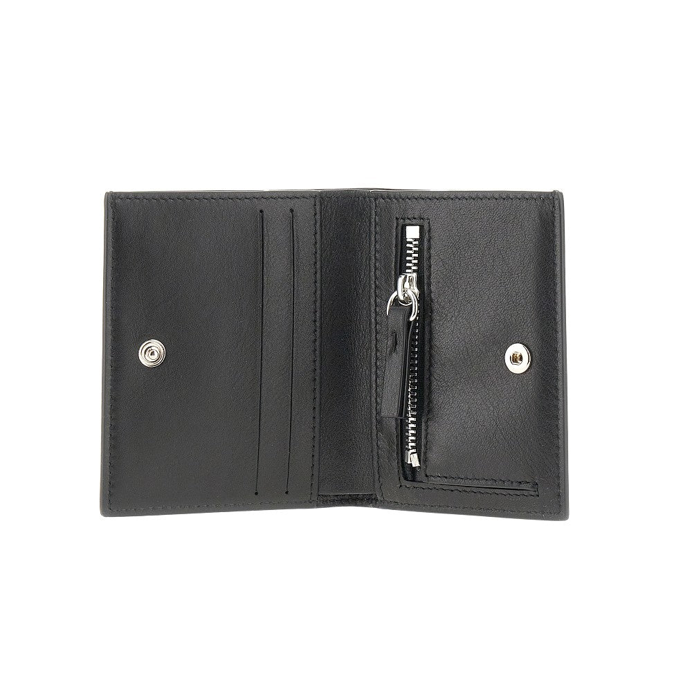Mini portafoglio bi-fold con placchetta logo