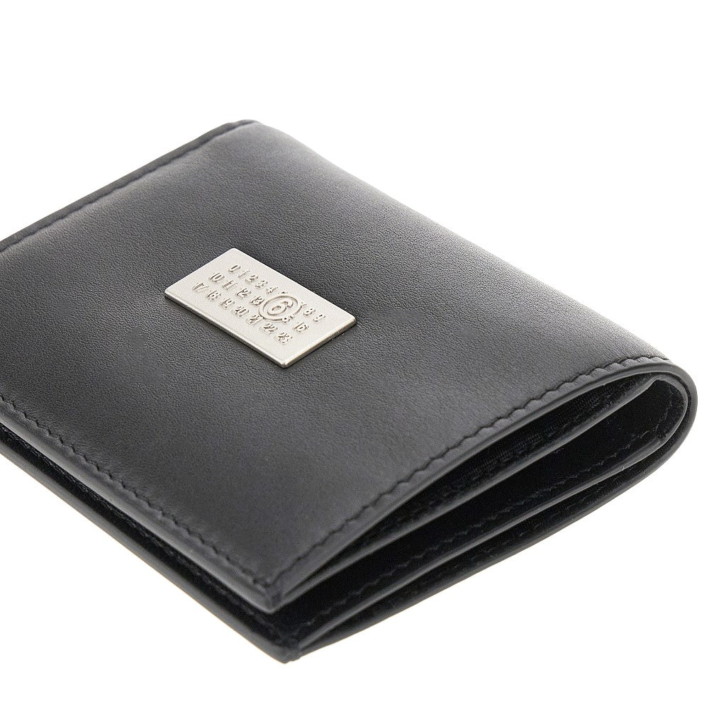 Mini portafoglio bi-fold con placchetta logo