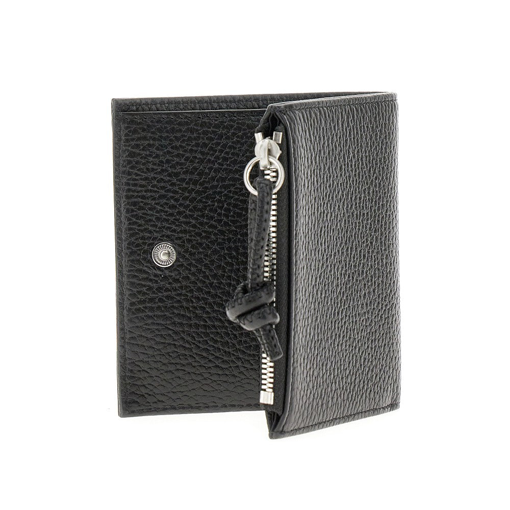Portafoglio bi-fold in pelle martellata