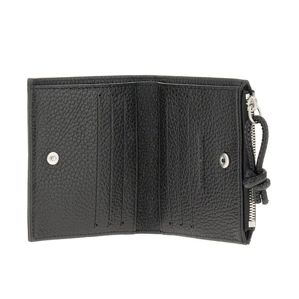 Grained leather bi-fold wallet