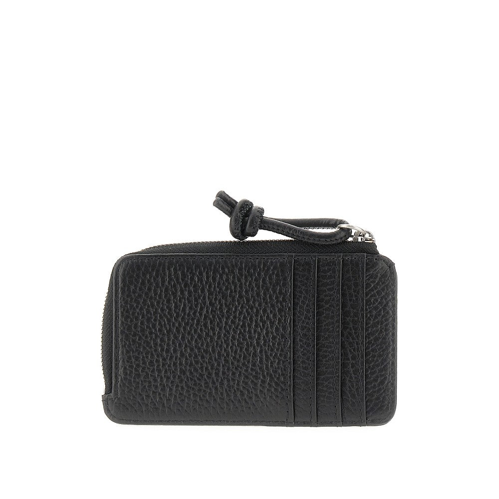Pouch portacarte in pelle martellata