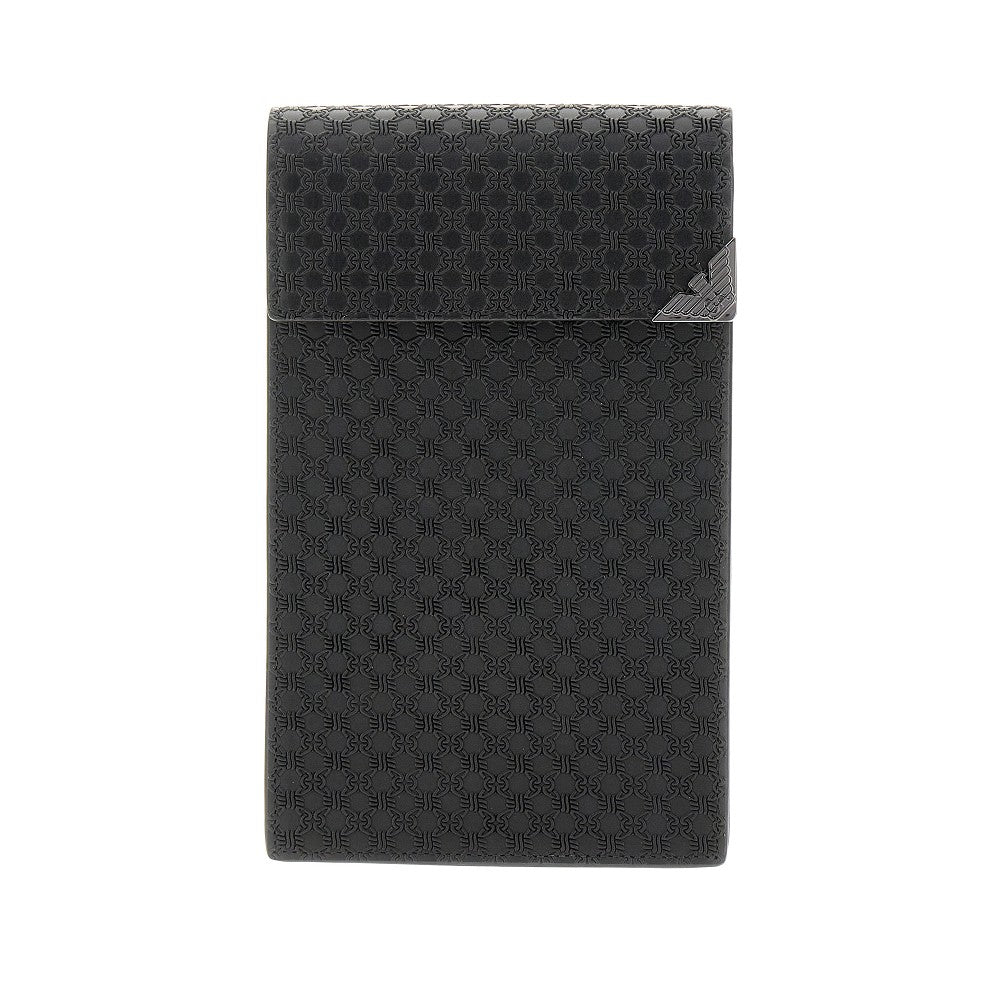 Tech case a tracolla in pelle goffrata
