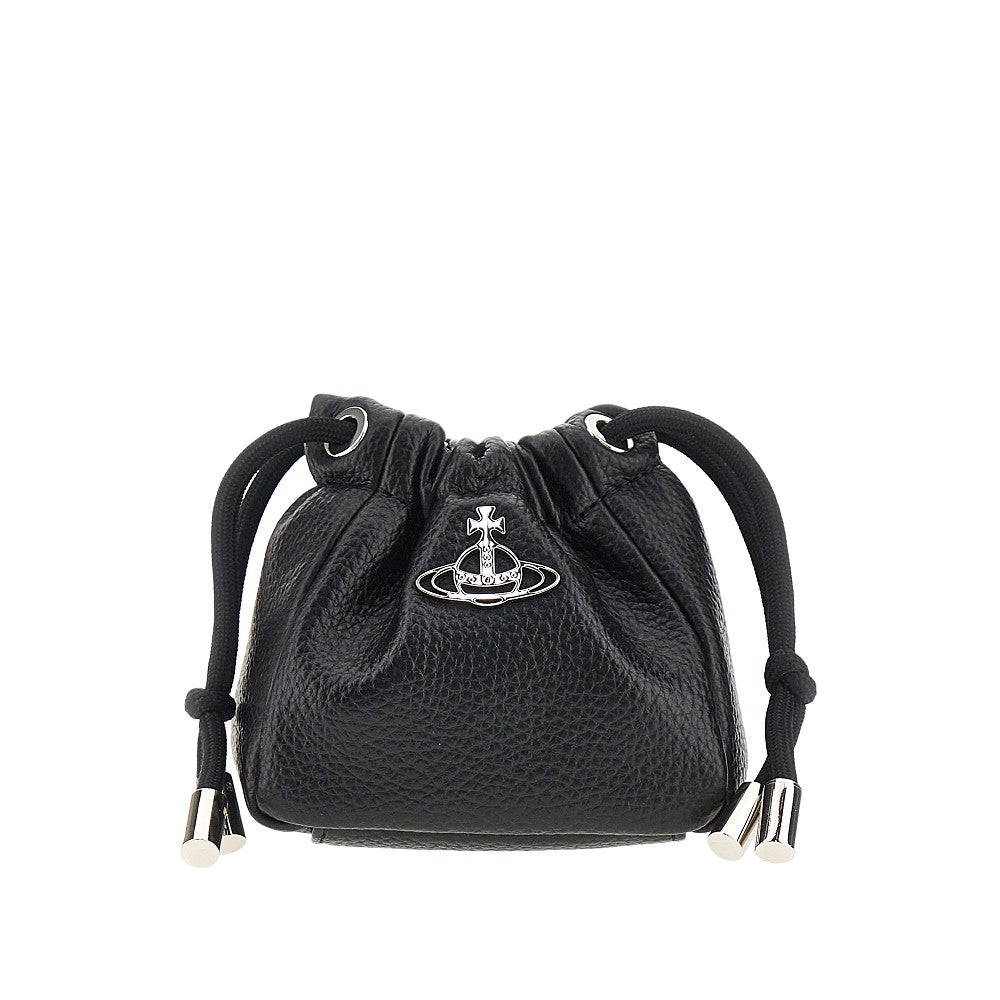 'Nano Hilary' grained faux leather pouch