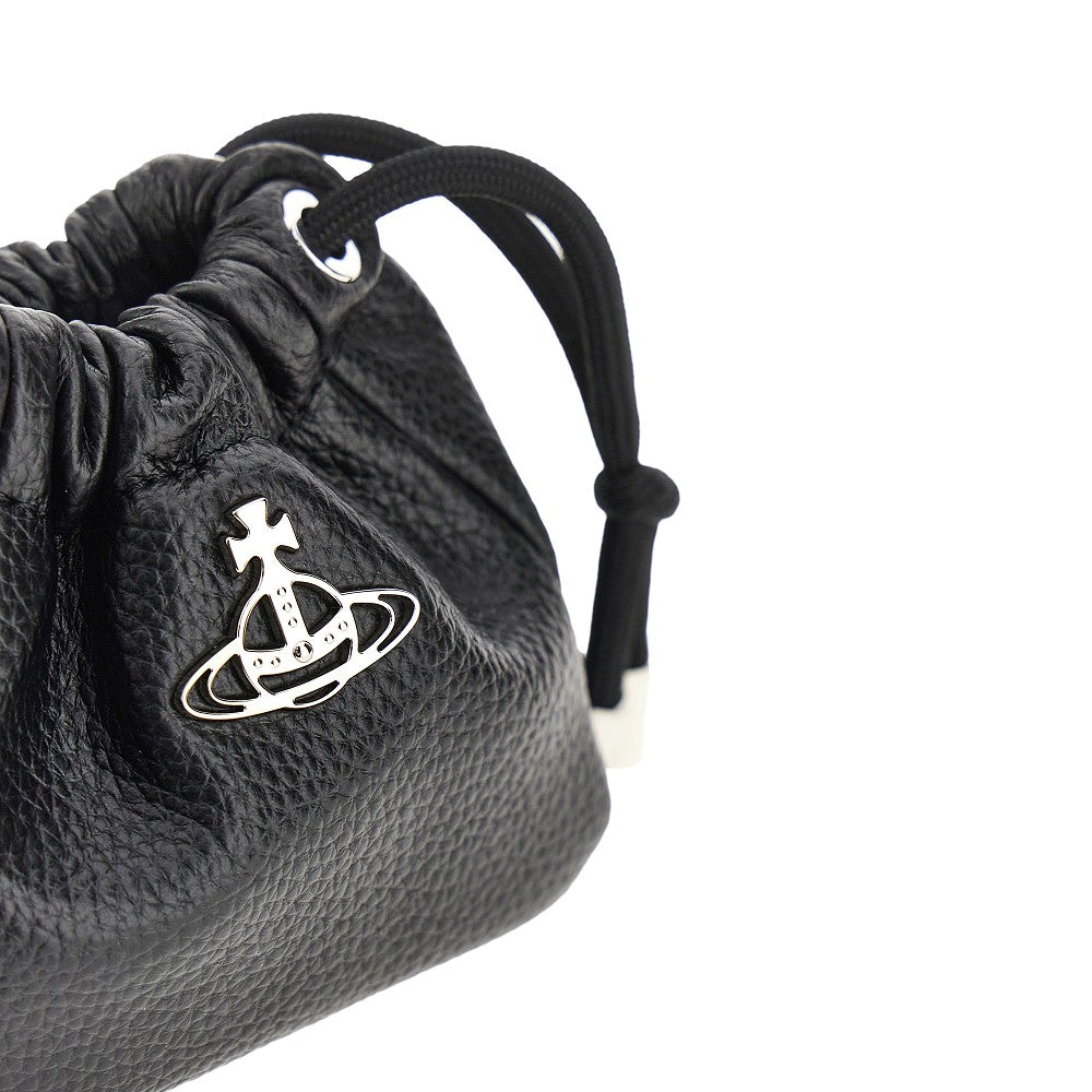 'Nano Hilary' grained faux leather pouch