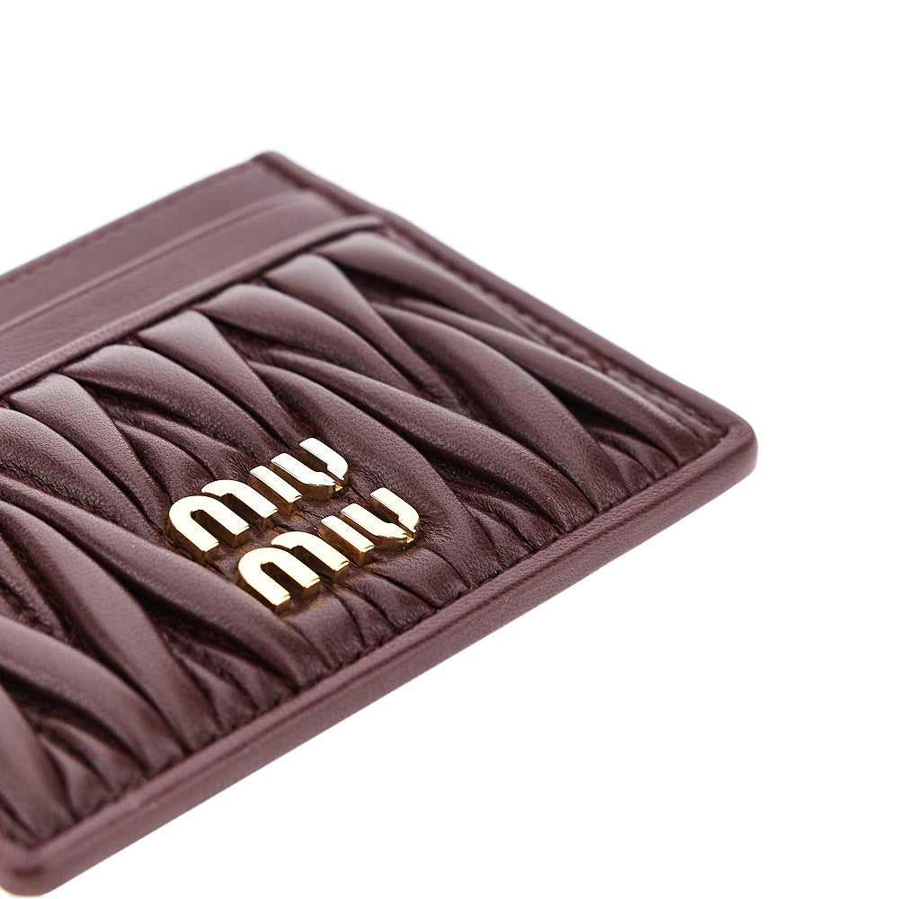 Matelassé nappa leather cardholder