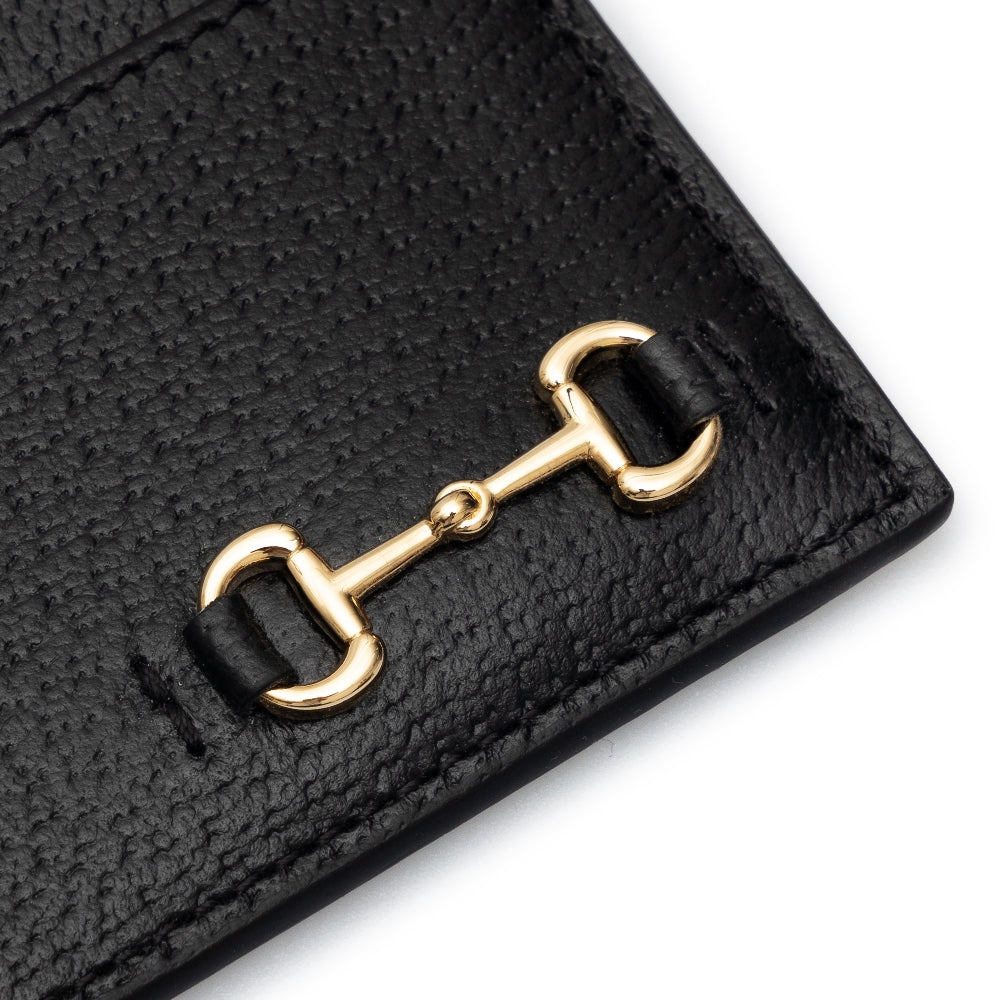 Portacarte in pelle con Morsetto