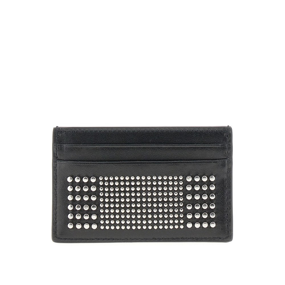 Portacarte in pelle con borchie