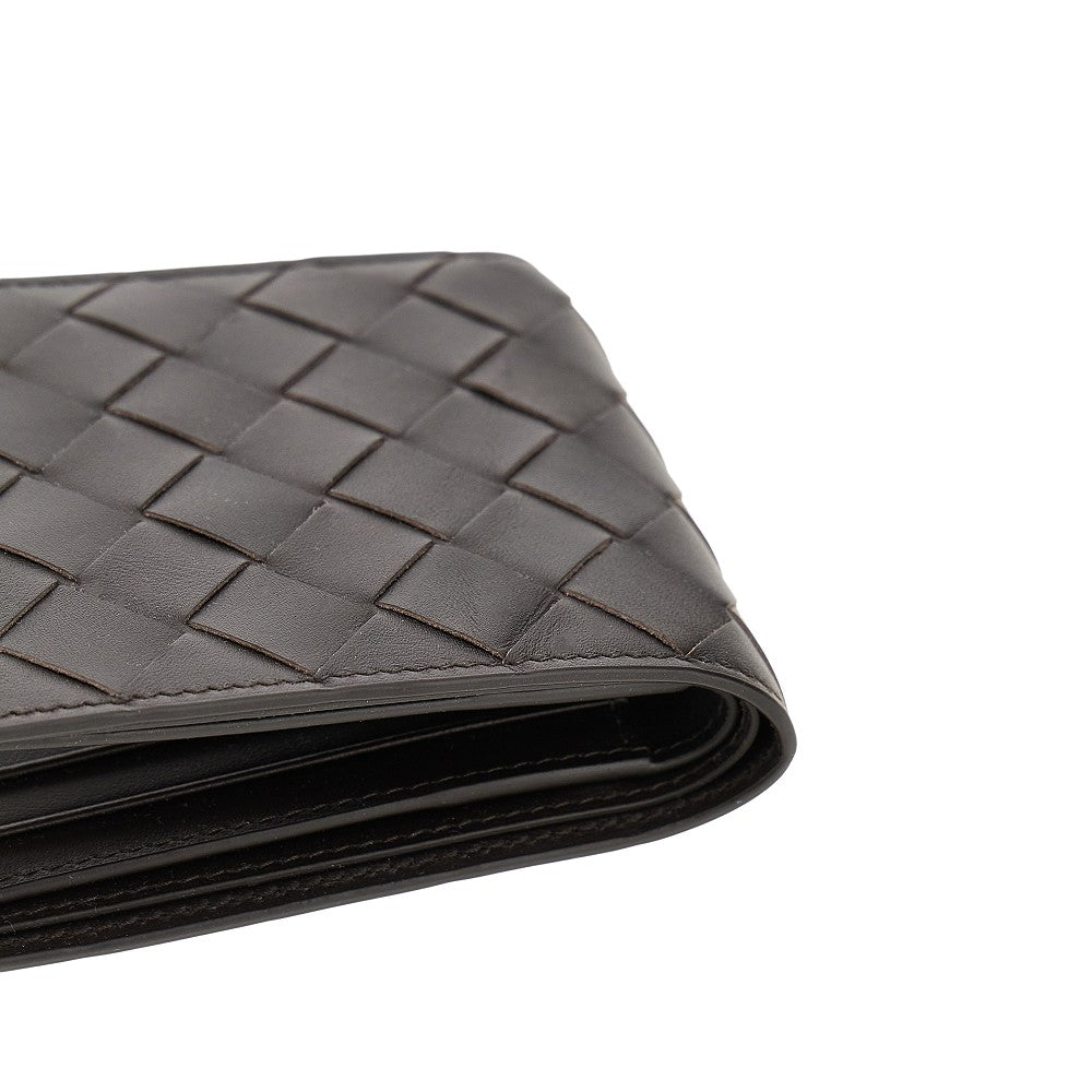 'Intrecciato' leather bi-fold wallet
