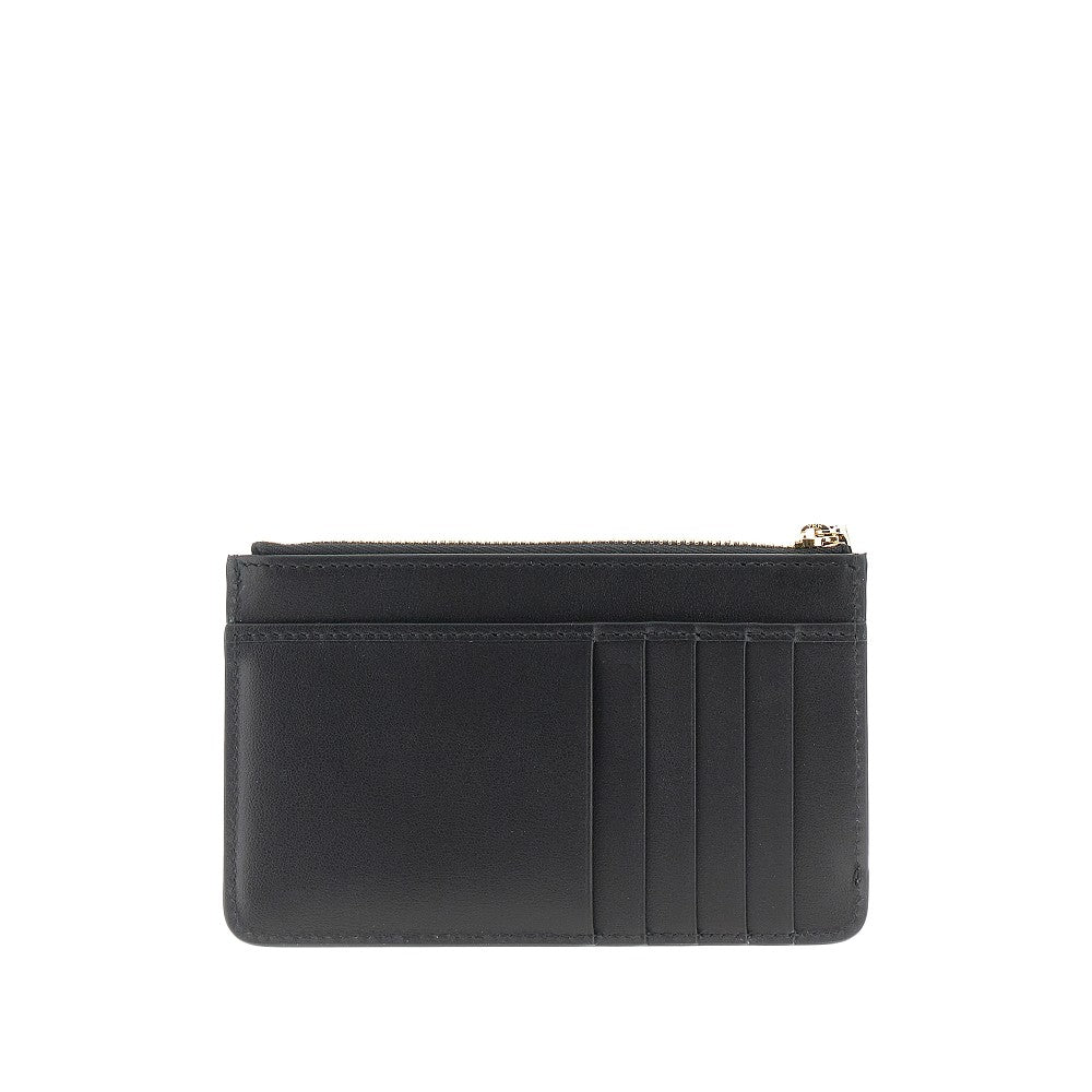Leather cardholder pouch with embossed logo