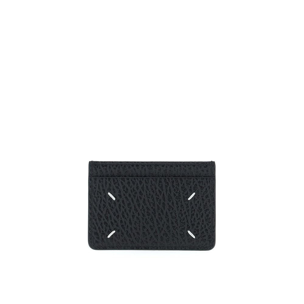 Grained leather Four Stitches cardholder