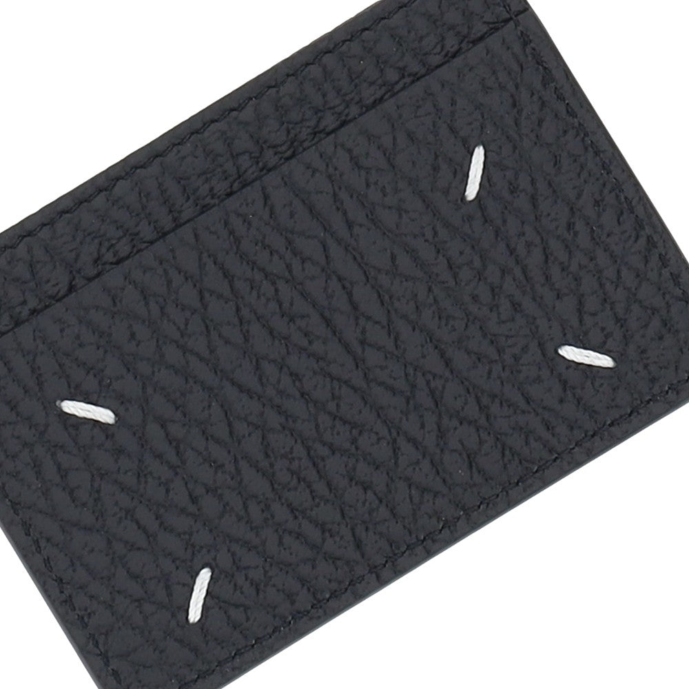 Grained leather Four Stitches cardholder