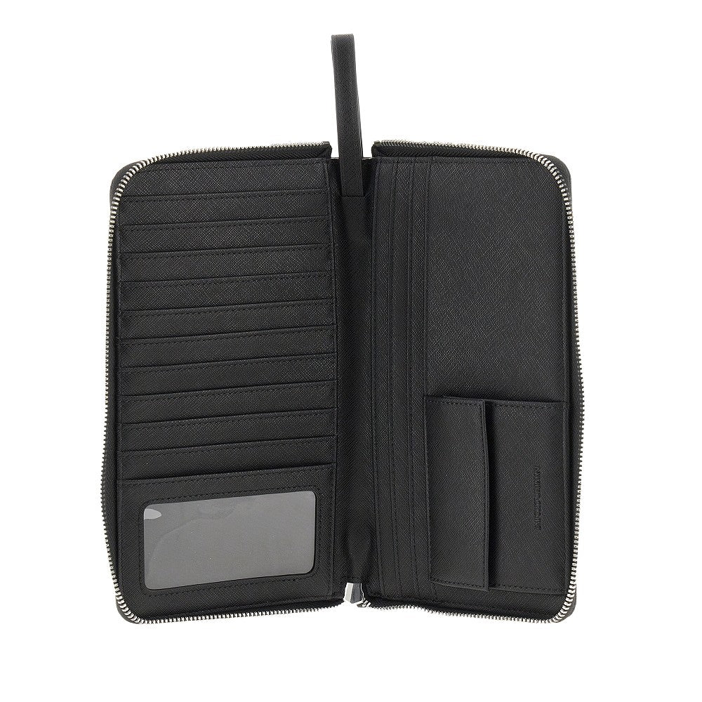 Saffiano faux leather organizer pouch