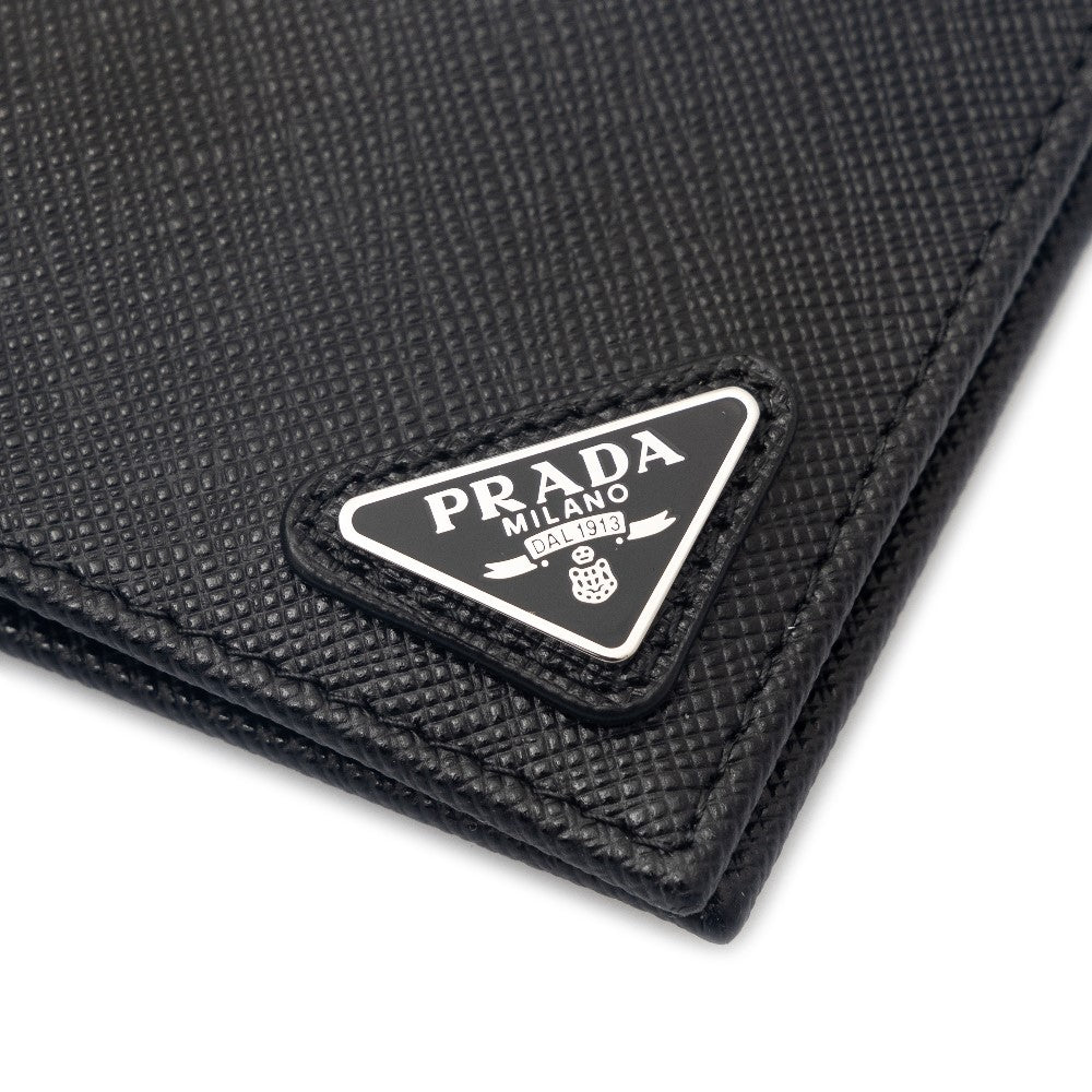 Saffiano leather bi-fold wallet