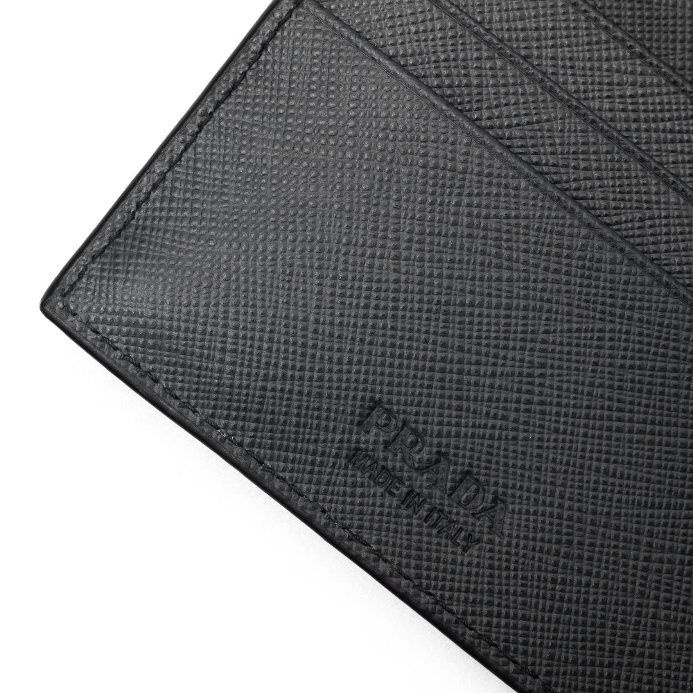 Portafoglio in pelle Saffiano con logo