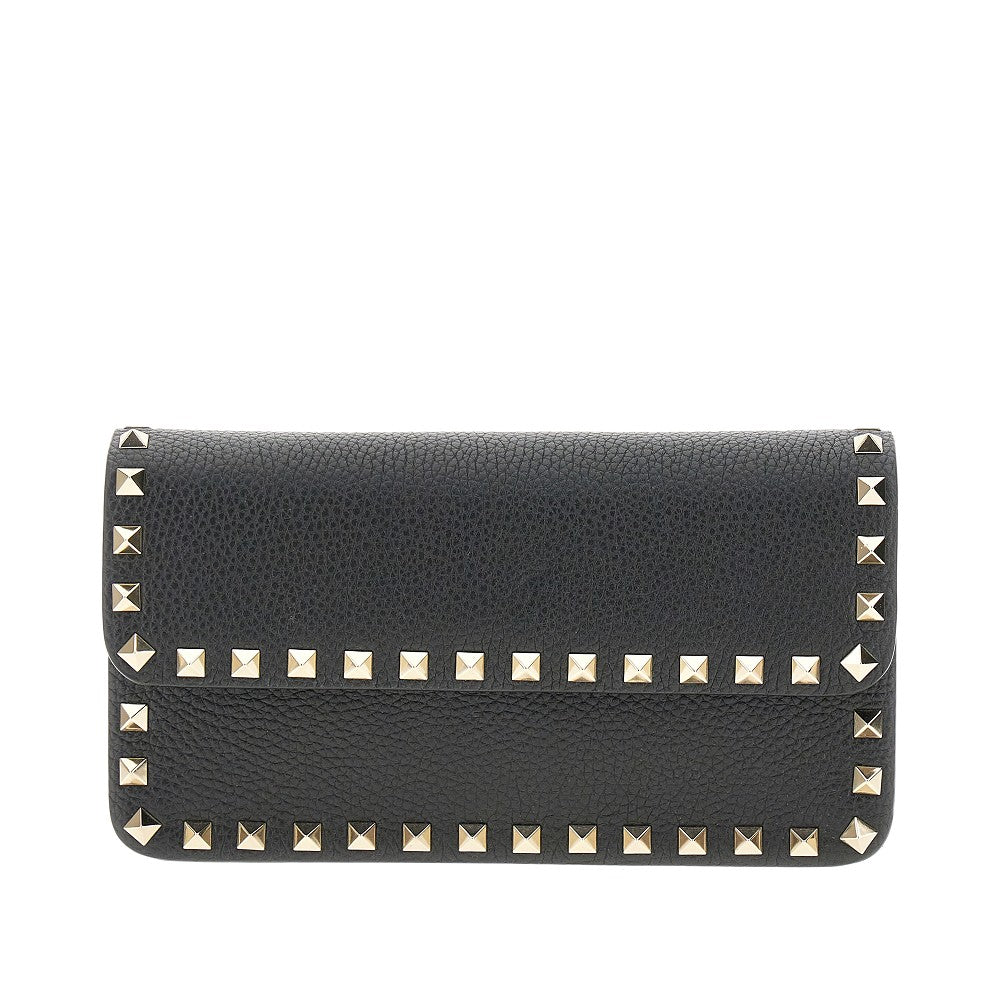 Pouch 'Rockstud' in pelle granata