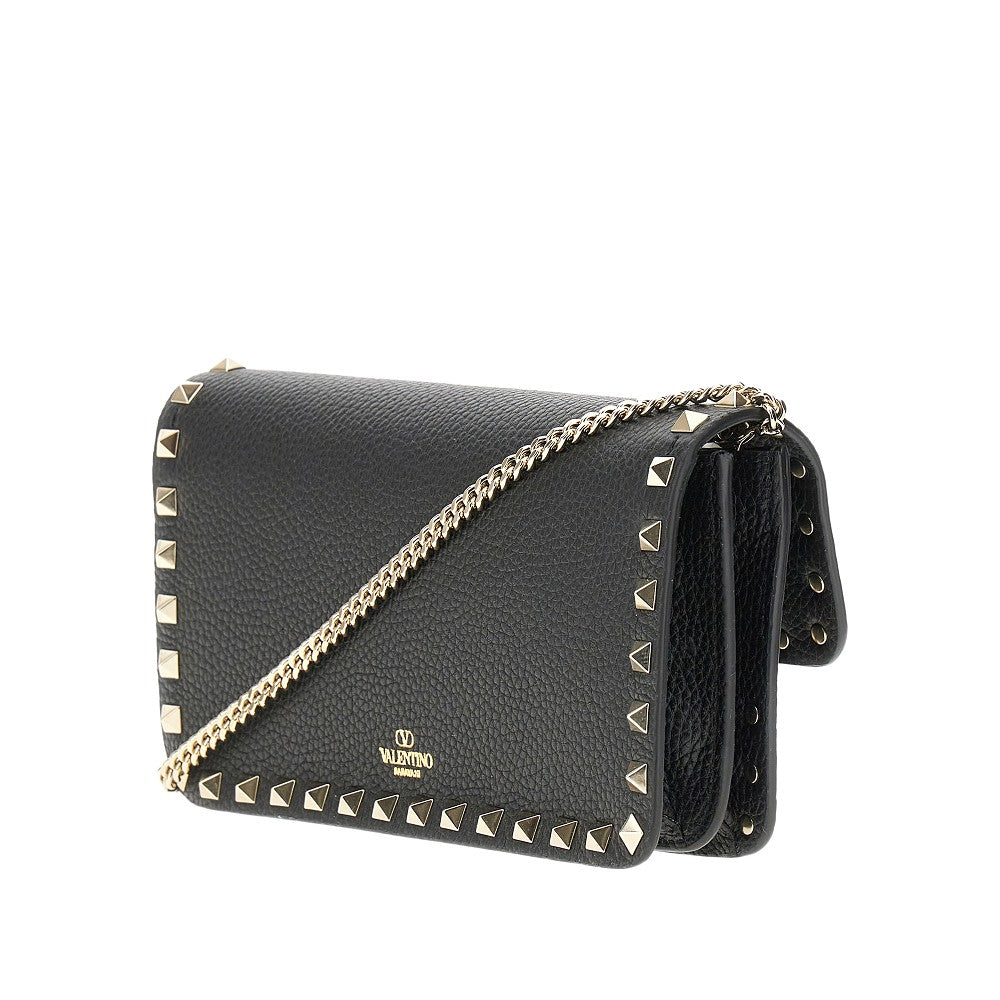 Pouch 'Rockstud' in pelle granata