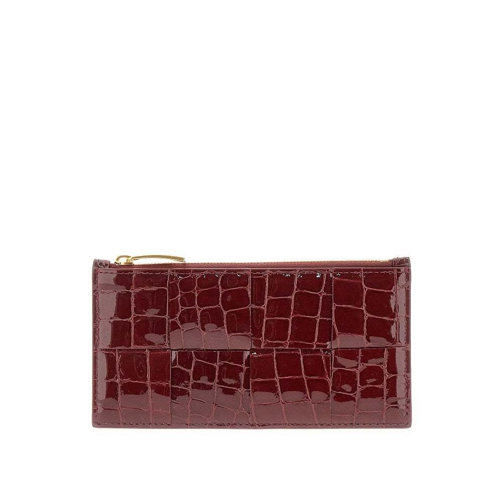 Pouch portacarte in pelle stampa coccodrillo